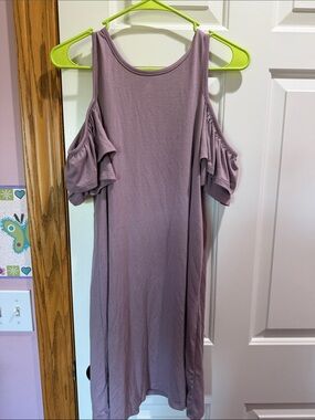 Cold-Shoulder Mini Dress in Dusty Mauve